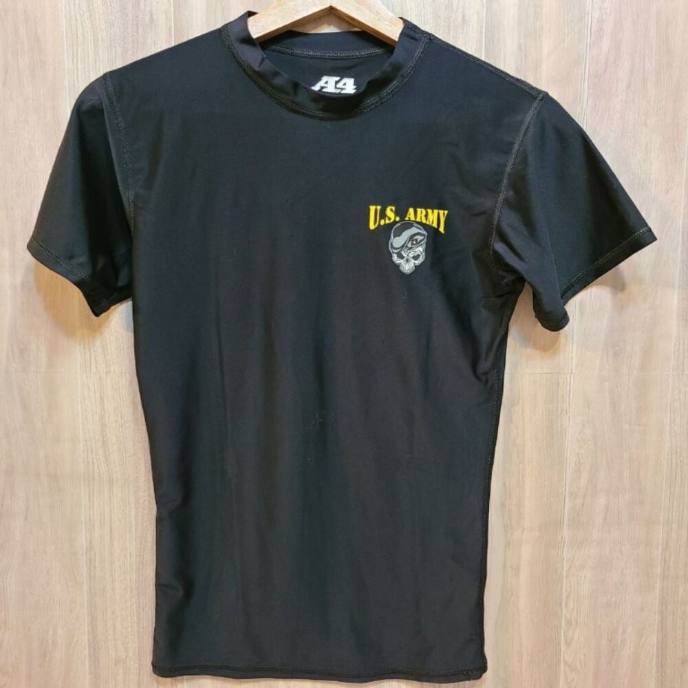 US Army Graphic Shirt Mens Small Black A4 Performance Activewear Gym Workout Tee